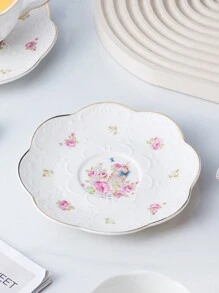 1 zestaw ceramicznych białych czajniczków w kwiaty, zestaw czajniczków dla dorosłych, 6 filiżanek do herbaty, 6 spodków, 6 ceramicznych łyżeczek, 1 czajniczek + podgrzewacz - Home Garden Party Cafe, kwitnące naczynia do herbaty, prezent dla miłośników herbaty, popołudniowa herbata i specjalne okazje - odpowiedni na wesela, przyjęcia herbaciane, dla dorosłych - zestaw do herbaty z porcelany w stylu vintage w stylu europejskim - Wielokolorowe - Zobacz 9