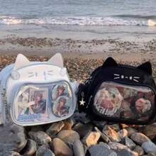 Cute Cat Backpacks For Women Leather Casual Lolita Jk Harajuku Shoulder Bag Fashion College Style Female Small Ita Bag