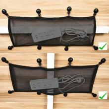 8 Hole Socket Network Pocket Under Desk Cable Management Net Under Table Cord Management Mesh Organizer Flexible Wire Hiders - 01 - View 3