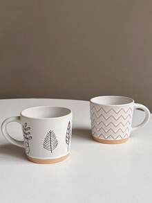 1pc Handmade Japanese-Style Vintage Ceramic Coffee Mug, High-Quality Oatmeal Breakfast Cup, Home Water Cup