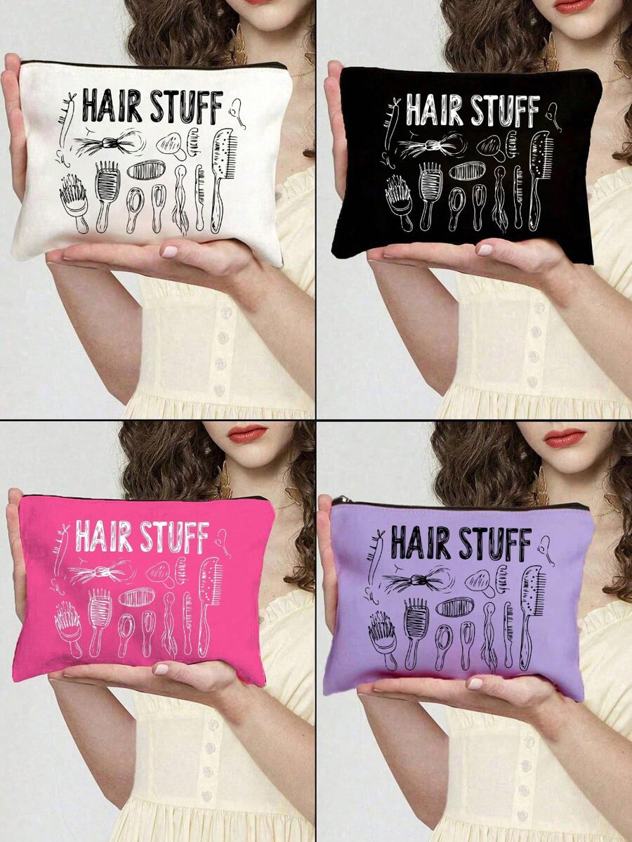 [Organizador de pelo versátil y elegante de lienzo] Organizador esencial: estampado de accesorios para el cabello, organizador de accesorios para el cabello de lienzo elegante con estampado de moda, perfecto para lazos para el cabello, pinzas, diademas, bolso versátil para cosméticos - perfecto para viajes y regalos para damas de honor. Un bolso adecuado para almacenar artículos personales, accesorios para el cabello, bandas de goma, muy adecuado para regalar a tu mejor amiga, hermana, un artículo ideal para graduación, regalos de cumpleaños.