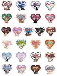 50 pièces Autocollants vintage d'amour de chat, autocollants de décoration de dessin animé mignon pour le scrapbooking, étui de téléphone, cahier, ordinateur portable, planche, guitare, fête, bagage, emballage, casque, enveloppe, artisanat DIY
