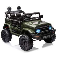 Danolapsi Kids Ride On Truck Car,12V Electric Car,Kids Electric Ride On Toy With Remote Control Spring Suspension LED Lights Music 3 Speeds For 3-8 Years Old Boy Girl Gift - 綠色 - 查看 1
