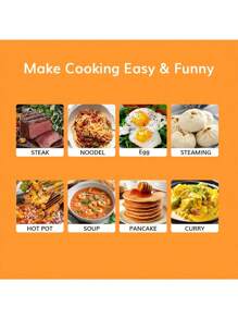 1 pieza de olla eléctrica multifuncional de 3L y 1000W con control de potencia ajustable, wok eléctrico antiadherente, tapa de vidrio templado, apta para shabu-shabu, salteados, olla caliente. Batería de cocina multifuncional - Tipo de Enchufe B USA (110-127V) - Ver 6