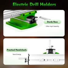Multifunctional Milling Work Table, Adjustable Aluminum Alloy, Precision Scales, Compact And Durable, For Mini Drills, 31x9cm Work Surface, Easy Assembly - White, Green - View 4