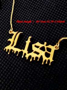 Customized Punk Fashion Stainless Steel Name Necklace Personalized Letter Gold Color Choker Necklace Pendant Nameplate Gifts