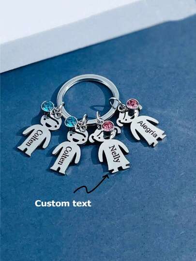 Chaveiro Personalizado, Chaveiro Personalizado com 1 a 5 Nomes, Presente de Chaveiro Personalizado para Irmãos, Irmãs, Famílias, Halloween, Natal, Engraved, Paetês, Aço Inoxidável, Vintage, Casual, Unissex, Hipster, Dinheiro Antigo, Elegante, Personalizado, Único, Ideal para Ele, Ideal para Ela, Namorado, Amigos, Aniversários, Casamentos, Formatura, Inauguração, Presentes Personalizados para Mulheres/Homens, Chaveiro Personalizado