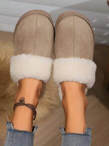 Women's Plush Lined Classic Slippers, Dual-Layer Memory Foam Midsole, Non-Slip EVA Outsole