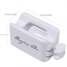 1pc Double Layer French Manicure Nail Powder Container, Portable Powder Collection Nail Art Tool - White - View 2