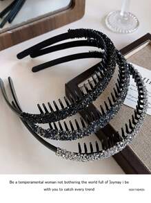 2pcs Elegant Vintage Multifunctional Shiny Rhinestone Headband-Princess Style, Casual Hair Accessories For Ladies And Girls-Suitable For Party, Wedding And Daily Wear-Perfect Gift For Her