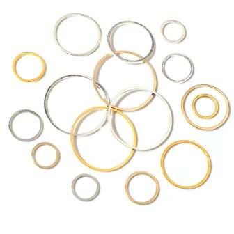 50pcs 8-40mm Diameter Brass Closed Rings Hoops For DIY Earrings Jewelry Making Accessories