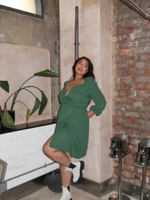 Green Midi-Party Dress - Green - View 3
