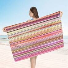 1 pieza Toalla de playa extra grande, extra grande, súper absorbente, manta de playa de fibra suave, artículo esencial de verano, a prueba de viento, a prueba de sol, playa, fiesta, viaje seco, camping, accesorio de playa, regalo de vacaciones