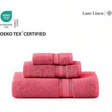 LANE LINEN Juego de Toallas de baño de Lujo - Juego de 6 Piezas,% algodón, sin torsión, de Secado rápido, absorbentes, supersuaves, Incluye 2 Toallas de baño, 2 Toallas de Mano y 2 toallitas - Ne - 21: Madreselva - Ver 8