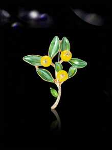 时尚珐琅树枝水果胸针 女士礼服套装别针配饰 派对宴会礼物 - Fruit Brooch - 查看 1