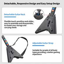 DOYO Wireless PS4 Guitar, Ideal For PC/PS3/PS4, Guitar Hero 3/4/5 And Rock Band 1/2 Games, Guitar Hero Toy Guitar (Black) - màu đen - Xem 4