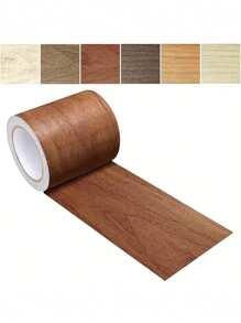 易于安装的自粘式 1 件木纹修补贴片，5 厘米/1.96 英寸宽 * 10 米/393.7 英寸长，10 厘米/3.93 英寸宽 * 10 米/393.7 英寸长，适用于桌子、椅子、DIY、踢脚板、门、窗、地板和家具翻新的木纹胶带，门框包裹贴纸，窗台防水贴纸 - 彩色 - 查看 1