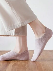 Random 5 Pairs Women Spring & Summer Solid Color Dopamine Simple Versatile Colorful Fashion Low-Cut Invisible Socks - Multicolor - View 8