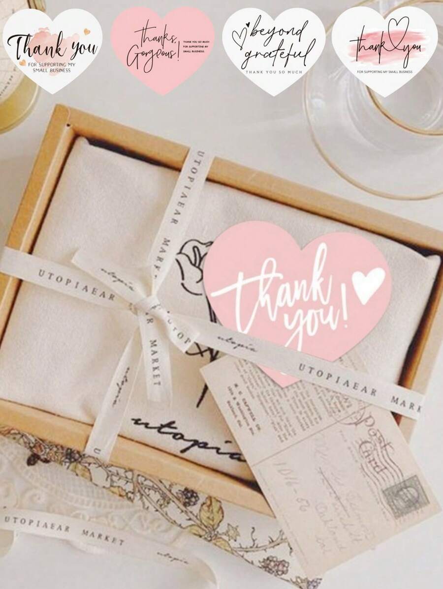 30 件心形问候标签感谢牛皮纸卡片适用于小商店礼品 DIY 装饰卡片适用于小型企业