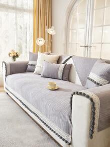 1 件通用沙发垫套,现代波西米亚风格,防尘,防滑,保护沙发座椅,可机洗,温暖,防褪色,宠物友好,适合卧室、办公室、客厅、L 型沙发和 1/2/3/4 座 - 灰色 - 查看 5