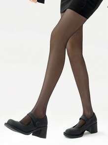 1 条女士超薄无缝紧身裤，适合日常穿着 - 黑色 - 查看 8