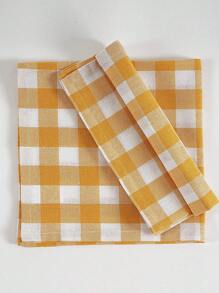 2/6/12pcs Modern Minimalist Fresh Yellow And White Checkered Napkins Suitable For Parties, Banquets, Restaurants, Kitchens, Cafes, Table Decorations, Napkins - Yellowish White - View 7