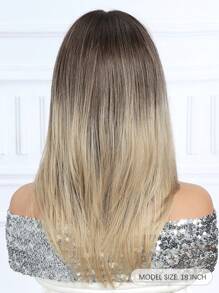 高品质休闲时尚女士化纤假发渐变 18 英寸长直发带刘海分层合成耐热纤维材料适合度假旅行家庭聚会角色扮演日常穿着 - 漸層 - 查看 5