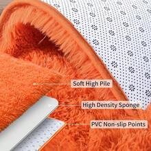 Soft Fluffy Shag Throw Area Rug, 2x4 Black, Non-Slip Bedroom, Hallways, Bedside, Dorm, Living Room - Long Shaggy Rug - Orange - View 4