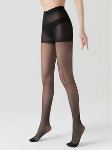 1 双女士薄款防勾丝连裤袜，夏季隐形塑腿紧身裤，肉色