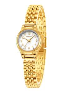 1pc Women's Elegant Petite Quartz Watch, Versatile For Daily Wear - Gold - View 7