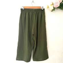 Women's Pantacur Linen Pants With Pocket - màu xanh quân đội - Xem 2