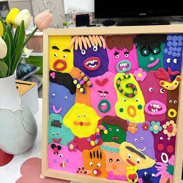 DIY Handmade Clay Frame Material Kit, Creative Desktop Ornament Clay Frame Supplies