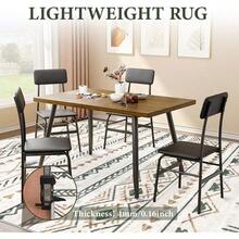 Large Washable 6x9 Area Rug: Boho Moroccan Geometric Neutral, Non-Slip Foldable Indoor Floor Carpet For Living Room, Bedroom, Dining Table - Beige, 6X9 - Brown/Green - View 4