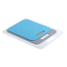 3-Piece Poly Reversible Cutting Boards Set, Assorted Sizes, Blue