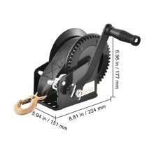 Hand Winch, 800-3500 Lbs Pulling Capacity, Boat Trailer Winch Heavy Duty Rope Crank With Polyester Strap/Steel Wire Cable And Two-Way Ratchet, Manual Operated Hand Crank Winch For Trailer, Boat Or ATV Towing - 1600 Lbs, Polyester Strap - View 10