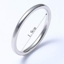 Anillo delgado de acero inoxidable de 2 mm, diseño minimalista, adecuado para uso diario para hombres y mujeres - Multicolor - Ver 7
