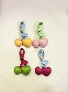 1pc Creative Cherry Keychain Women Colorblock Cute Charm Bag Pendant Gift Bridesmaid Gifts - Multicolor - View 3