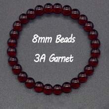 1条5A级天然石榴石酒红色串珠手链，圆形天然石榴石饰品，女士串珠灵性疗愈手链，幸运能量饰品，情人节礼物 - 彩色 - 查看 18