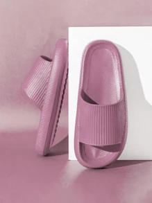 Women's Comfortable Thick Bottom Slippers, EVA Material Platform Soft Anti-Slip Indoor Slippers - Purple - View 6