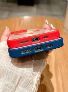 1 Piece Magnetic Wireless Charging Case, Clear Acrylic Hard Case, Compatible With IPhone 15pro Max/14/13/12/11 - Xanh đậm - Xem 7