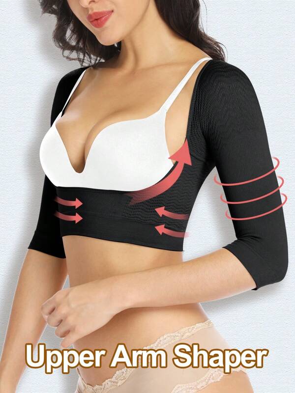Women Upper Arm Shapewear Compression Sleeves Elastic Back Shoulder Corrector Supports Bust Lifting Shaper