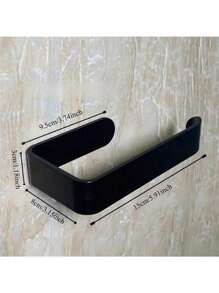 1 pieza Portarrollos de papel higiénico montado en la pared de color blanco, estante para toallas de baño, accesorios de baño sin taladro