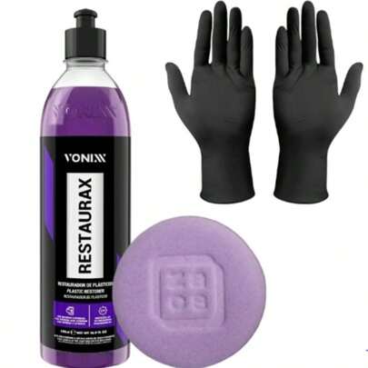 RESTAURAX 500 ml + LUVAS + APLICADOR DE ESPUMA - VONIXX - RESTAURADOR DE PLÁSTICOS