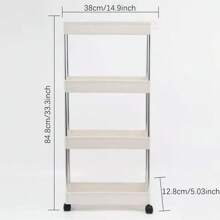 Four-Story Multifunctional Storage Rack, Crack Storage Rack, Space Saving, Convenient And Durable - White - View 8