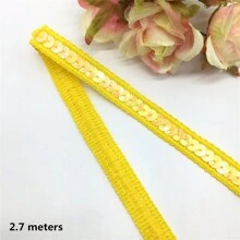 1 件单排纯色亮片丝带蕾丝编织带适用于服装配饰、手工制作 DIY 家居装饰 - 彩色 - 查看 14