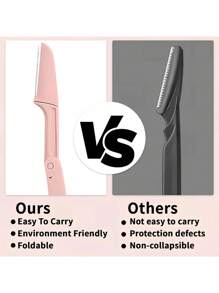 3pcs Folding Eyebrow Razor Face Razor For Women And Men, Eyebrow Hair Trimmer And Shaver Eyebrow Scissors With Comb, Safe And Newbie Friendly,Facial Hair Removal For Women Sensitive Skin