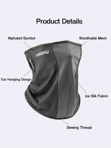 1 pieza Máscara facial de protección solar para hombres para colgar en la oreja, máscara facial de seda de hielo para golf al aire libre, protección solar para el cuello para pesca, ciclismo, motocicleta, máscara facial transpirable con malla para colgar en la oreja, máscara ligera y de secado rápido para esquí para hombres - Multicolor - Ver 8
