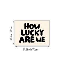 1pc How Lucky Are We Quote Wall Art Picture Retro Aesthetic Canvas Prints Paintings Horizontal Posters Typography Decor For Bedroom, Living Room Or Office Bar Cart Wall Decor No Framed Or Framed