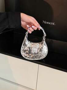 Fashionable Sparkling Mini Handbag, Cute Crossbody Bag, Adorable Mini Shoulder Bag, Essential Holiday Gift