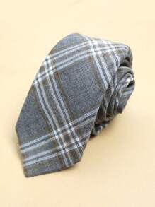 1 件菱形图案休闲街头风格涤纶领带，男女皆宜，四季男士领带